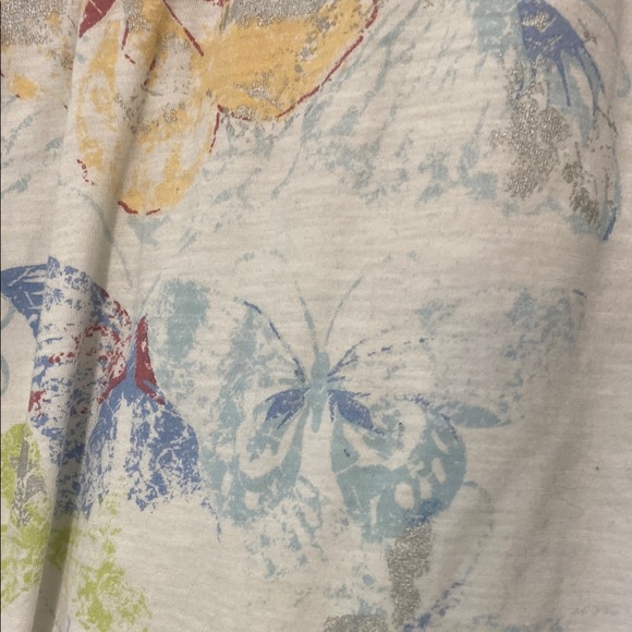 Coldwater Creek Pink and Yellow Fitted 3/4 Sleeve Blouse - Picture 3 of 4